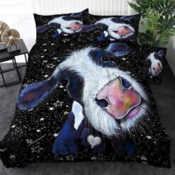 Cute Cow In Galaxy Bedding Set Bed Sheet Spread Comforter Duvet Cover Bedding Sets