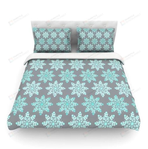 Snowflake Cotton Bed Sheets Spread Comforter Duvet Cover Bedding Sets