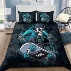 Skateboard Skull Bedding Set