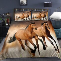 Horse Couple Running Bedding Set Bed Sheets Spread Comforter Duvet Cover Bedding Sets