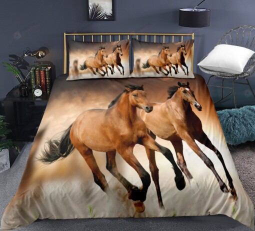 Horse Couple Running Bedding Set Bed Sheets Spread Comforter Duvet Cover Bedding Sets