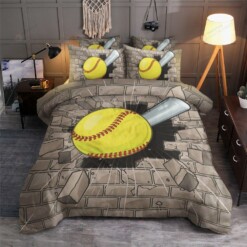 Softball Cotton Bed Sheets Spread Comforter Duvet Cover Bedding Sets