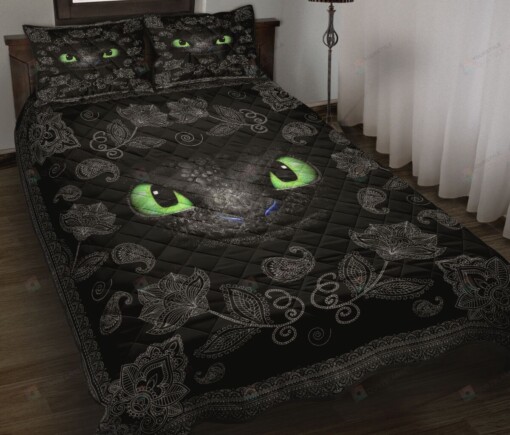 Black Dragon Quilt Bedding Set