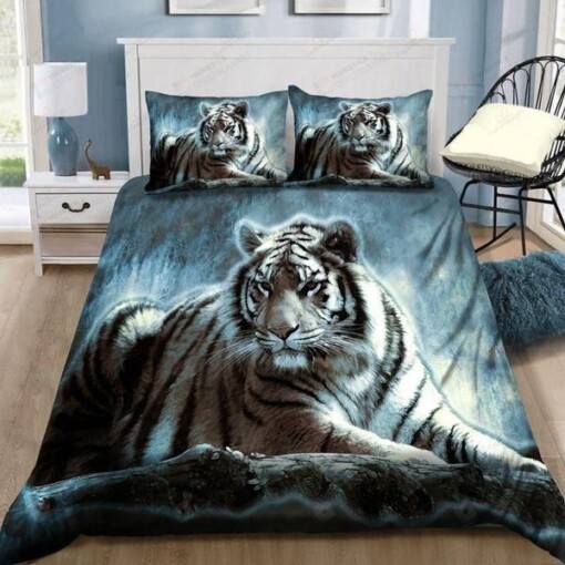 White Tiger Bedding Set Cotton Bed Sheets Spread Comforter Duvet Cover Bedding Sets
