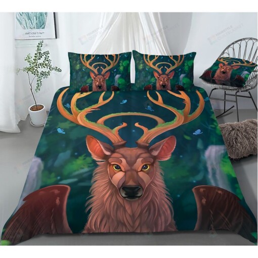 Deer In The Forest Bed Sheets Duvet Cover Bedding Set
