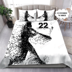 Personalized Basketball Love Custom Bedding Set With Your Name Cotton Bed Sheets Spread Comforter Duvet Cover Bedding Sets