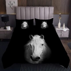 Horse Black Bedding Set Bed Sheet Spread Comforter Duvet Cover Bedding Sets