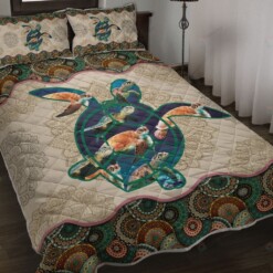 Turtle Vintage Mandala Quilt Bedding Set