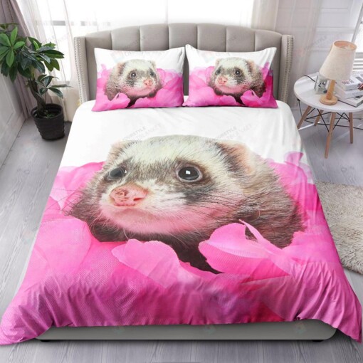 Lovely Ferret Bedding Set Bed Sheets Spread Comforter Duvet Cover Bedding Sets