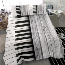 White Wooden Piano Duvet Cover Bedding Set