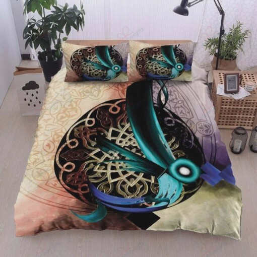 Calligraphy Cotton Bed Sheets Spread Comforter Duvet Cover Bedding Sets