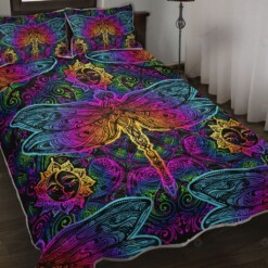 Dragonfly Paisley Quilt Bedding Set