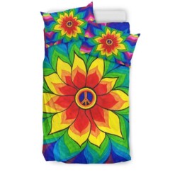Colorful Hippie Flower Bedding Set Cotton Bed Sheets Spread Comforter Duvet Cover Bedding Sets