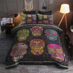 Sugar Skull Bedding Set Bed Sheets Spread Comforter Duvet Cover Bedding Sets