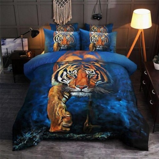 Tiger Coming Out Bedding Set Cotton Bed Sheets Spread Comforter Duvet Cover Bedding Sets