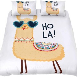 Alpaca Hola Bedding Set Bed Sheets Spread Comforter Duvet Cover Bedding Sets