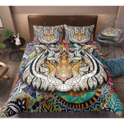 Tiger Art Pattern Bedding Set Bed Sheets Spread Comforter Duvet Cover Bedding Sets