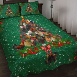 Chicken Christmas Style Quilt Bedding Set