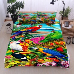 Parrot Cotton Bed Sheets Spread Comforter Duvet Cover Bedding Sets