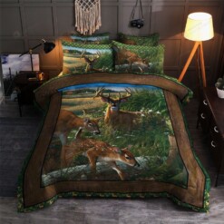 Deer Cotton Bed Sheets Spread Comforter Duvet Cover Bedding Sets