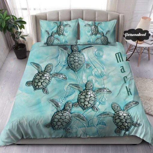 Personalized Turtle Bedding Set Bed Sheets Spread Comforter Duvet Cover Bedding Sets