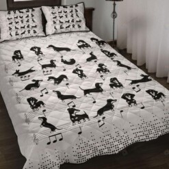 Dachshund Music Sheet Quilt Bedding Set Cotton Bed Sheets Spread Comforter Duvet Cover Bedding Sets