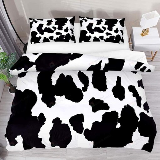 Dairy Cow Skin Print Pattern Bedding Set Bed Sheets Spread Comforter Duvet Cover Bedding Sets