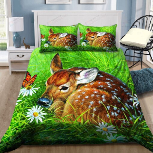 Deer In Field Bedding Set Bed Sheets Spread Comforter Duvet Cover Bedding Sets