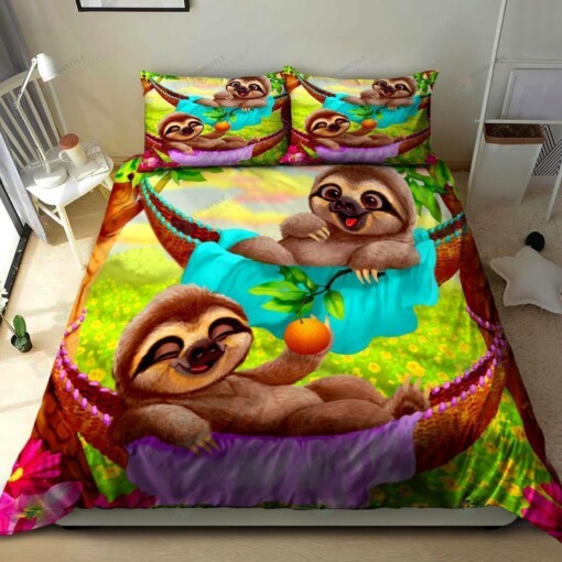 Sloth Bedding Set Bed Sheets Spread Comforter Duvet Cover Bedding Sets