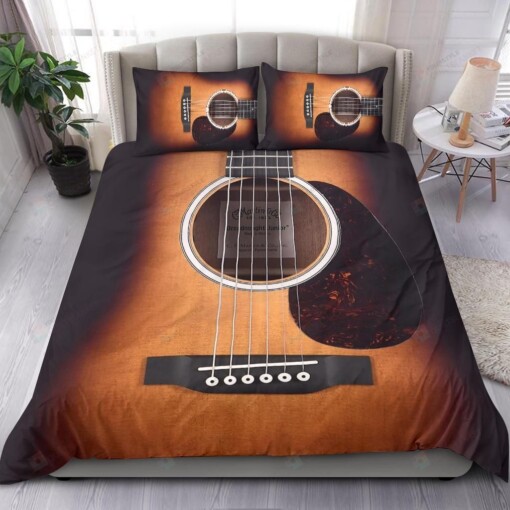 Awesome Wood Guitar Duvet Cover Bedding Set