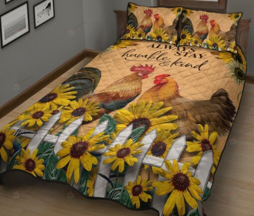 Chicken Always Stay Humble And Kind Quilt Bedding Set Bed Sheets Spread Comforter Duvet Cover Bedding Sets