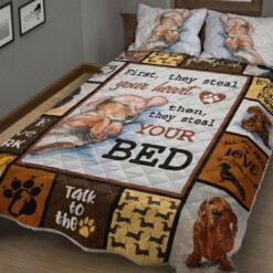 Dachshund They Steal Your Heart Quilt Bedding Set Cotton Bed Sheets Spread Comforter Duvet Cover Bedding Sets