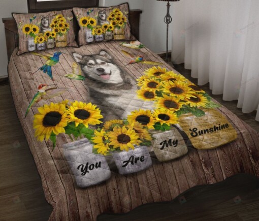 Siberian Husky - You Are My Sunshine Quilt Bedding Set
