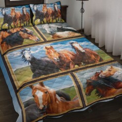 Horse - Steppe And Blue Sky Quilt Bedding Set