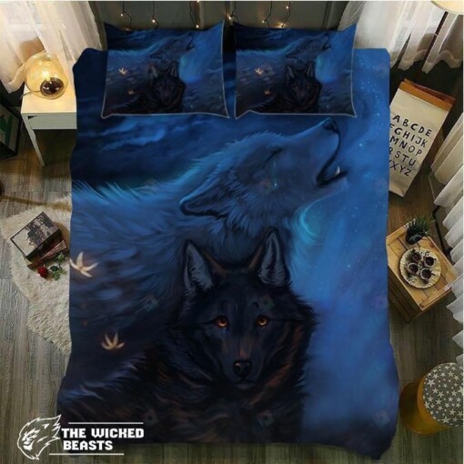 Wolf Couple Bed Sheets Duvet Cover Bedding Set