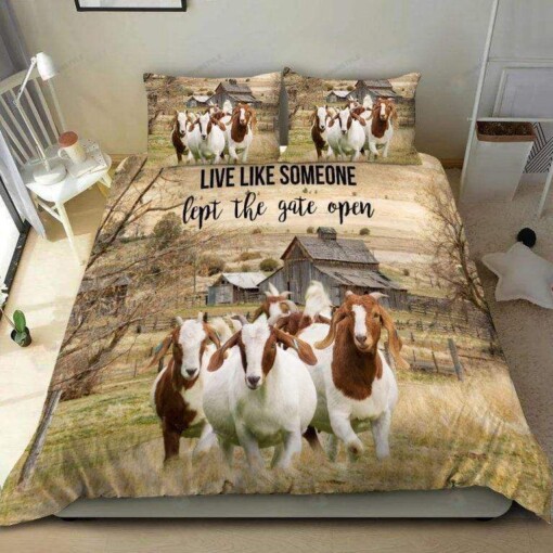 Goats Left The Gate Open Bedding Set Bed Sheet Spread Comforter Duvet Cover Bedding Sets