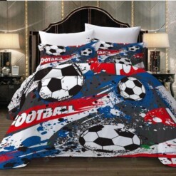 Soccer Cotton Bed Sheets Spread Comforter Duvet Cover Bedding Sets