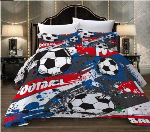 Soccer Cotton Bed Sheets Spread Comforter Duvet Cover Bedding Sets