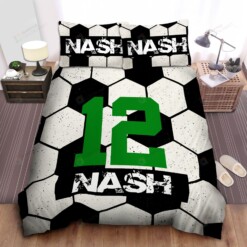 Soccer Pattern Personalized Custom Name Duvet Cover Bedding Set