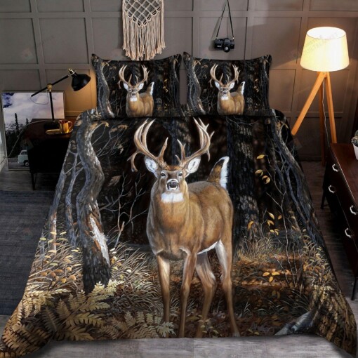 Deer In The Forest Bedding Set Bed Sheets Spread Comforter Duvet Cover Bedding Sets