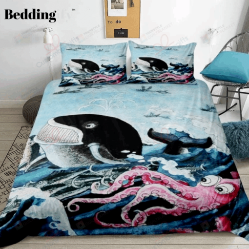 Ocean Dream Blue Whale Bedding Set (Duvet Cover & Pillow Cases)