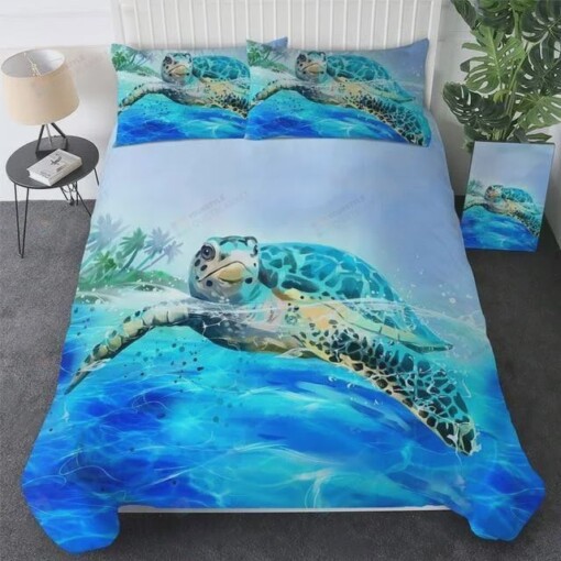 Ocean Turtle Bedding SetCotton Bed Sheets Spread Comforter Duvet Cover Bedding Sets