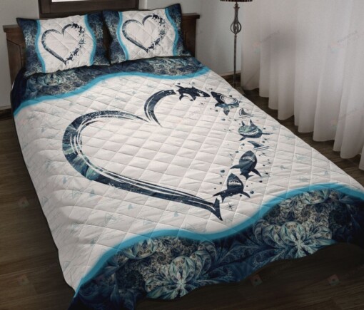 Shark Heart Quilt Bedding Set