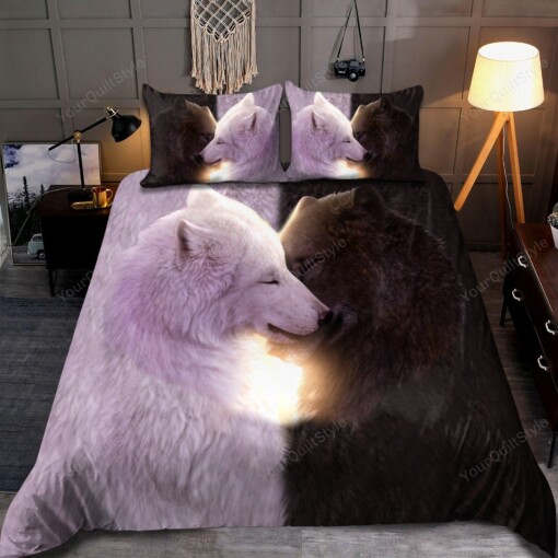 Black And White Wolf Bedding Set Bed Sheets Spread Comforter Duvet Cover Bedding Sets