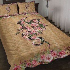 Dragon Flower ?ood Style Quilt Bedding Set