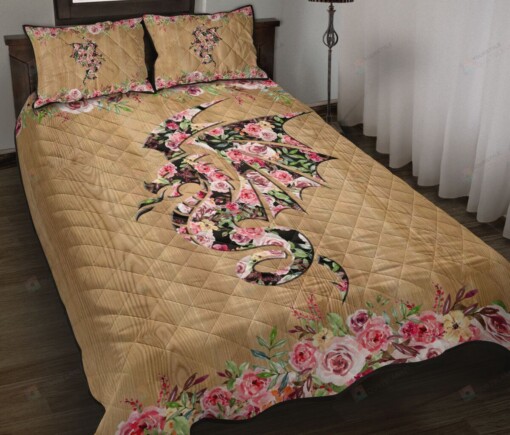 Dragon Flower ?ood Style Quilt Bedding Set