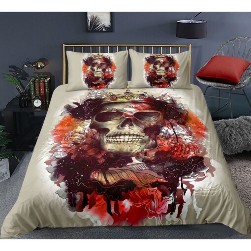 Skull King Bedding Set Cotton Bed Sheets Spread Comforter Duvet Cover Bedding Sets