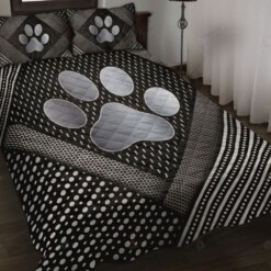 Dog Abstract Silver Quilt Bed Sheets Spread Quilt Bedding Sets
