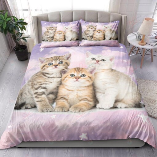 Lovely Kitten Bedding Set Bed Sheets Spread Comforter Duvet Cover Bedding Sets