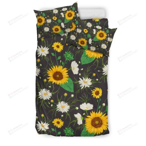 Sunflower And Daisy Bedding Set Cotton Bed Sheets Spread Comforter Duvet Cover Bedding Sets